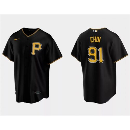 6863432f6e4dd_1 Men's Pittsburgh Pirates #91 Ji Man Choi Black Cool Base Stitched Baseball Jersey