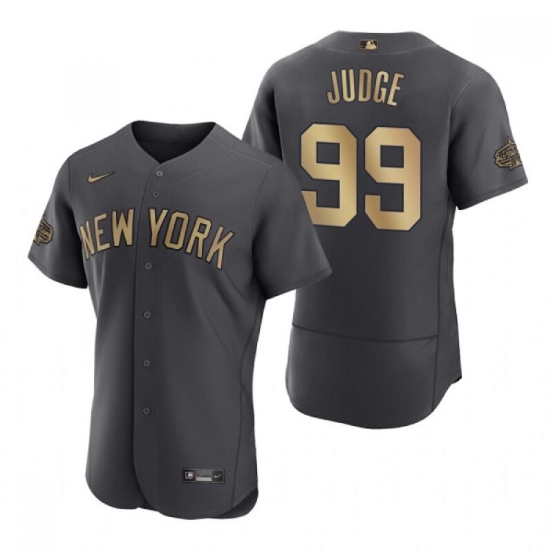 6863436e75955_1 Men's New York Yankees #99 Aaron Judge 2022 All-Star Charcoal Flex Base Stitched Baseball Jersey