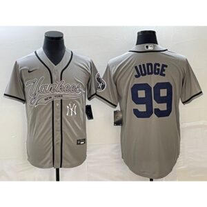 68634377b7518_1 Men's New York Yankees #99 Aaron Judge Gray With Patch Cool Base Stitched Baseball Jersey