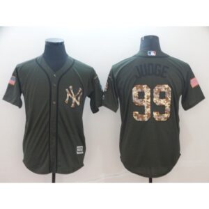 6863437aa9385_1 Men's New York Yankees #99 Aaron Judge Green Salute To Service Cool Base Stitched MLB Jersey