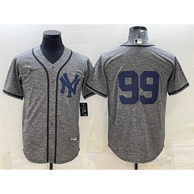 6863438415ff3_1 Men's New York Yankees #99 Aaron Judge Grey Cool Base Stitched Jersey