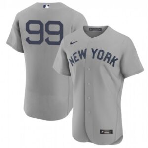 6863438a5a104_1 Men's New York Yankees #99 Aaron Judge 2021 Grey Field of Dreams Flex Base Stitched Baseball Jersey
