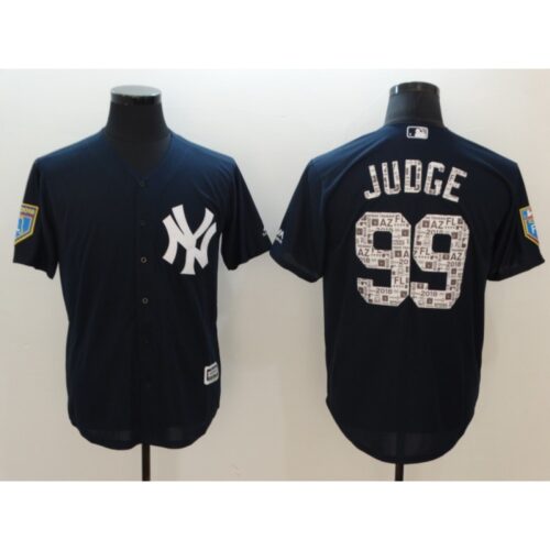 6863439f46d7a_1 Men's New York Yankees #99 Aaron Judge Navy 2018 Spring Training Cool Base Stitched MLB Jersey