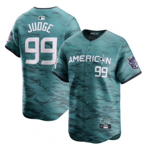 686343add41ae_1 Men's New York Yankees #99 Aaron Judge Teal 2023 All-star Cool Base Stitched Baseball Jersey