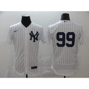 686343ba8e55f_1 Men's New York Yankees #99 Aaron Judge White Flex Base Stitched MLB Jersey