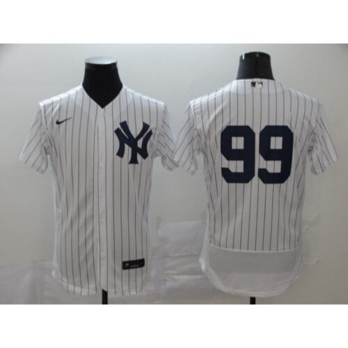 686343ba8e55f_1 Men's New York Yankees #99 Aaron Judge White Flex Base Stitched MLB Jersey