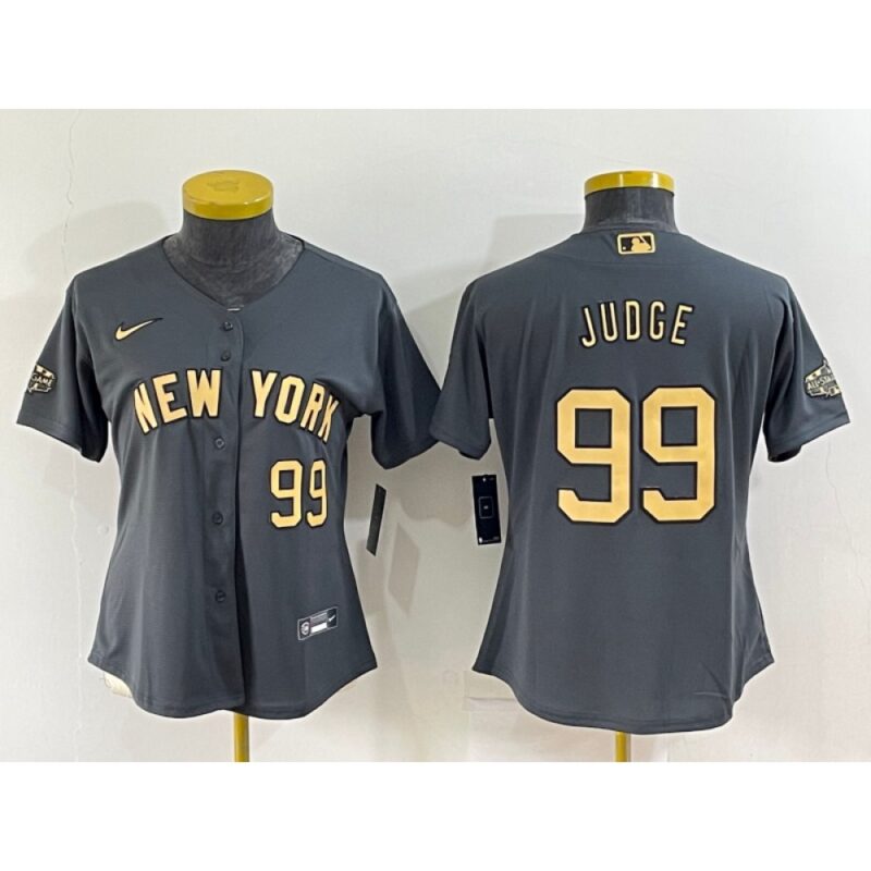 686343d8af6e8_1 Women's New York Yankees #99 Aaron Judge 2022 All-Star Charcoal Stitched Baseball Jersey(Run Small)