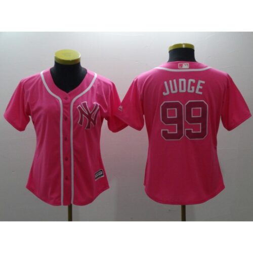 686343e76595b_1 Women's New York Yankees #99 Aaron Judge Pink Cool Base Stitched MLB Jersey