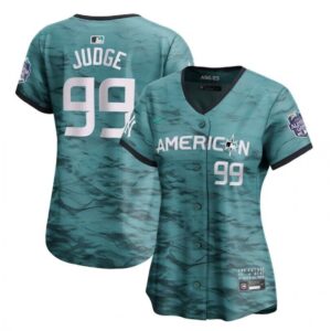686343e9e6ae0_1 Women's New York Yankees #99 Aaron Judge Teal 2023 Alls-star Cool Base Stitched Jersey(Run Small)