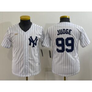 686343eee3464_1 Women's New York Yankees #99 Aaron Judge White Stitched Baseball Jersey(Run Small)