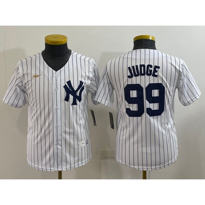 686343eee3464_1 Women's New York Yankees #99 Aaron Judge White Stitched Baseball Jersey(Run Small)