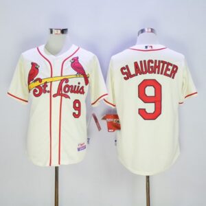 6863448261247_1 Cardinals #9 Enos Slaughter Cream Cool Base Stitched MLB Jersey