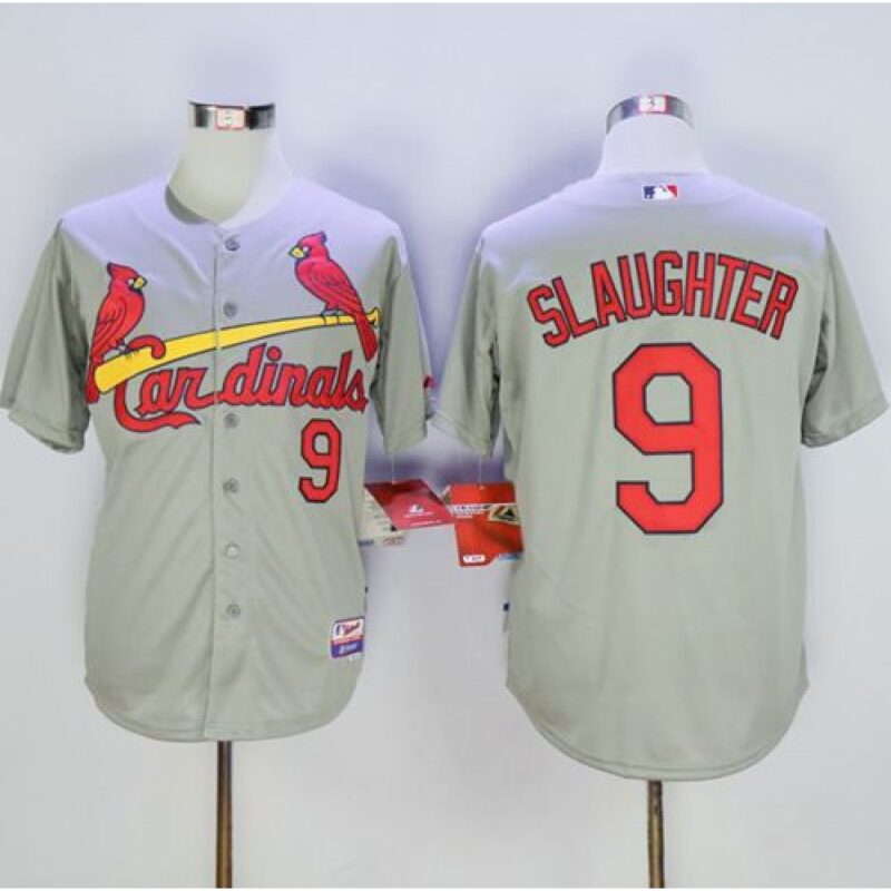 68634485a4ed7_1 Cardinals #9 Enos Slaughter Grey Cool Base Stitched MLB Jersey