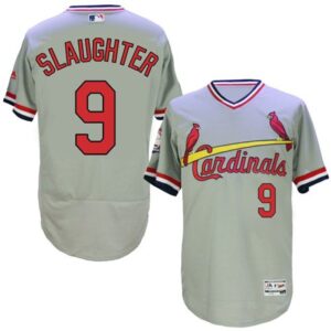 6863448b8b2b0_1 Cardinals #9 Enos Slaughter Grey Flexbase Authentic Collection Cooperstown Stitched MLB Jersey
