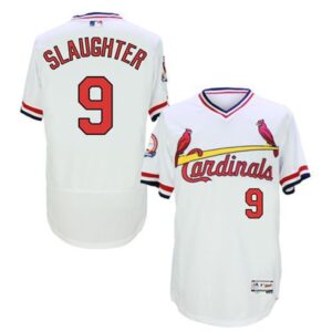 6863448ea55f6_1 Cardinals #9 Enos Slaughter White Flexbase Authentic Collection Cooperstown Stitched MLB Jersey