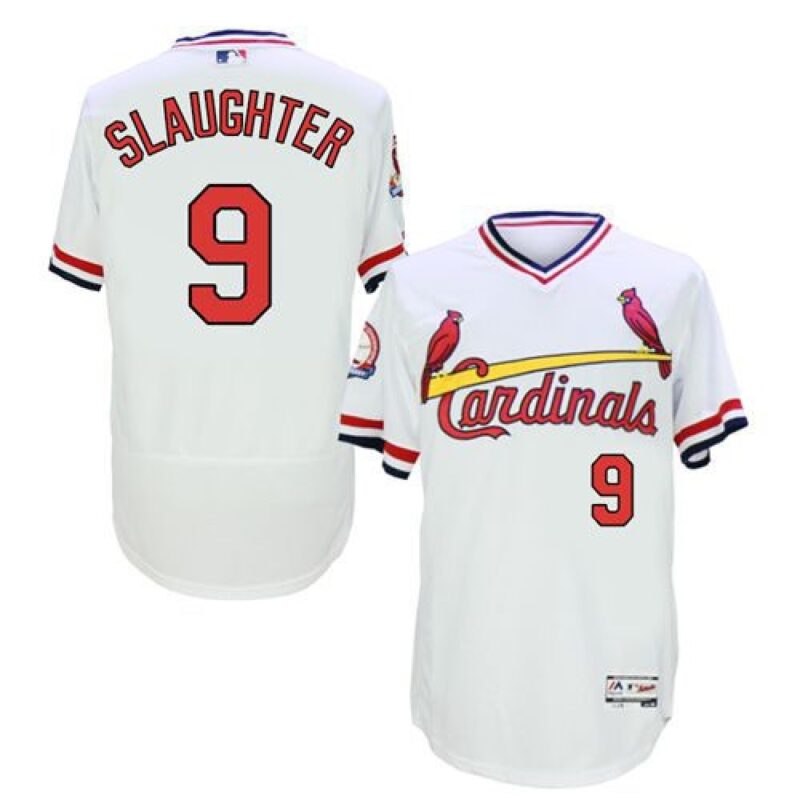 6863448ea55f6_1 Cardinals #9 Enos Slaughter White Flexbase Authentic Collection Cooperstown Stitched MLB Jersey