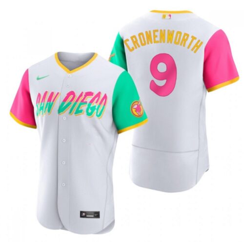 686344be4d3d5_1 Men's San Diego Padres #9 Jake Cronenworth 2022 White City Connect Flex Base Stitched Baseball Jersey
