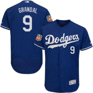686344fa7ce23_1 Dodgers #9 Yasmani Grandal Blue Flexbase Authentic Collection Stitched MLB Jersey