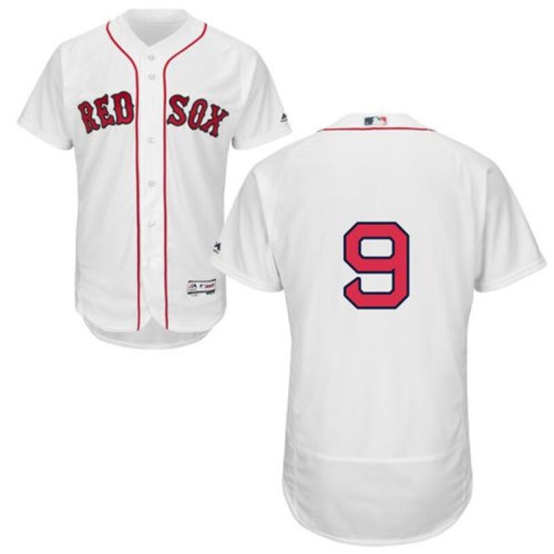 6863459dec512_1 Red Sox #9 Ted Williams White Flexbase Authentic Collection Stitched MLB Jersey