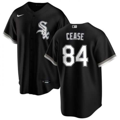 686345aa4004f_1 Men's Chicago White Sox #84 Dylan Cease Black Cool Base Stitched Jersey