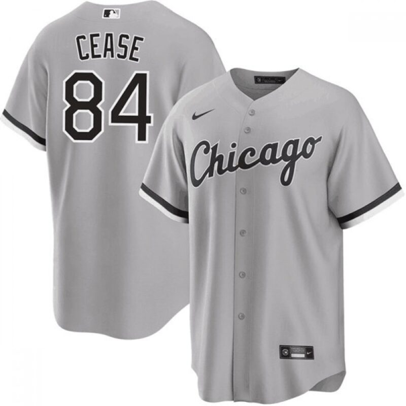 686345ad25a53_1 Men's Chicago White Sox #84 Dylan Cease Gray Cool Base Stitched Jersey