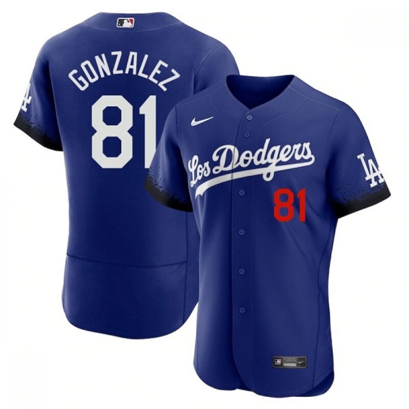 6863460e1202a_1 Men's Los Angeles Dodgers #81 Victor Gonzalez 2021 Royal City Connect Flex Base Stitched Baseball Jersey