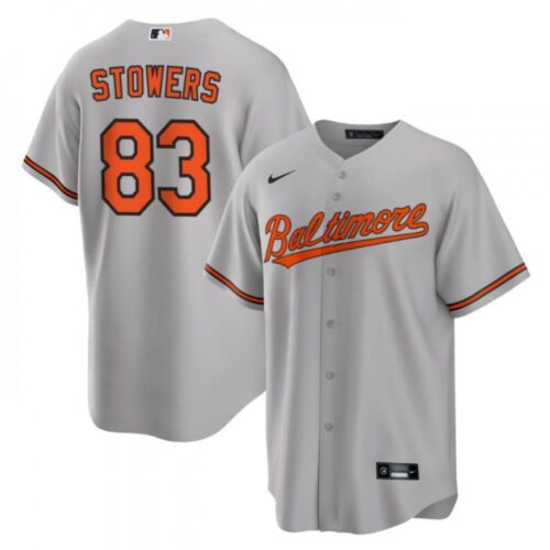 6863461d2a2f0_1 Men's Baltimore Orioles #83 Kyle Stowers Grey Cool Base Stitched Jersey