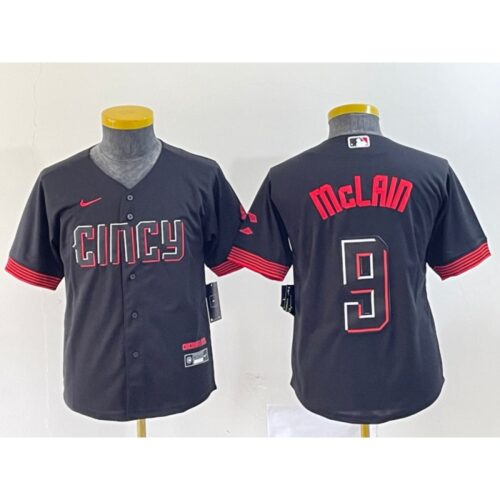 68634639c6bed_1 Women's Cincinnati Reds #9 Matt McLain Black 2023 City Connect Stitched Baseball Jersey(Run Small)