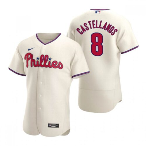 68634672d6ffd_1 Men's Philadelphia Phillies #8 Nick Castellanos Cream Flex Base Stitched Baseball Jersey