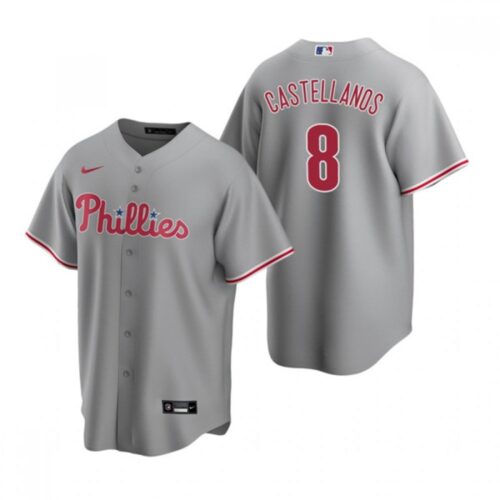 68634675c4ae1_1 Men's Philadelphia Phillies #8 Nick Castellanos Grey Cool Base Stitched Jersey