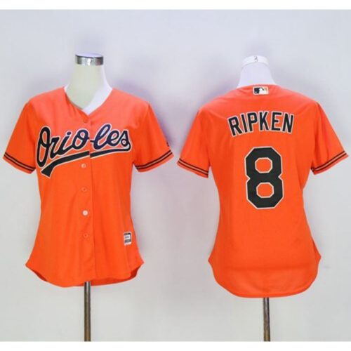 686346add22c9_1 Orioles #8 Cal Ripken Orange Women's Alternate Stitched MLB Jersey
