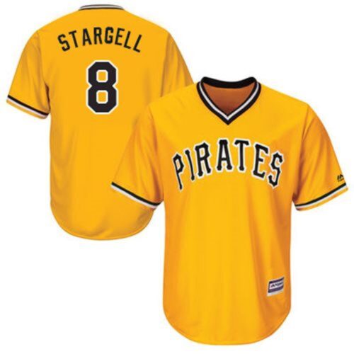 686346ccbca2b_1 Pirates #8 Willie Stargell Gold New Cool Base Stitched MLB Jersey