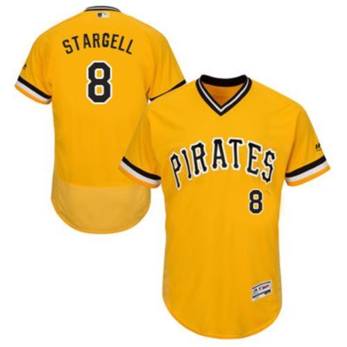 686346cf9aac3_1 Pirates #8 Willie Stargell Gold Flexbase Authentic Collection Cooperstown Stitched MLB Jersey