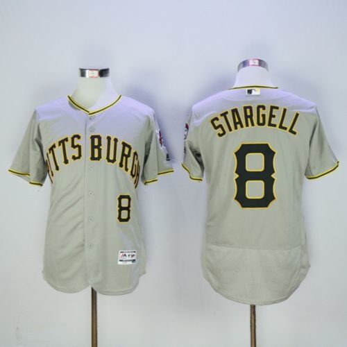 686346d570b54_1 Pirates #8 Willie Stargell Grey Flexbase Authentic Collection Stitched MLB Jersey