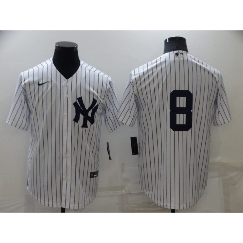 686346e4e1183_1 Men's New York Yankees #8 Yogi Berra White Cool Base Stitched Baseball Jersey