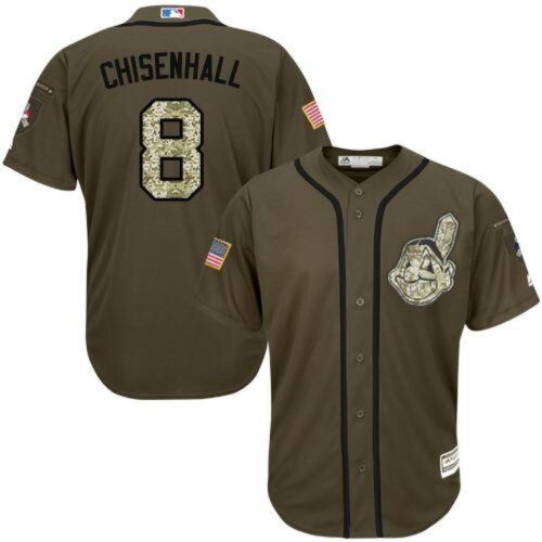 68634749b8a7f_1 indians #8 Lonnie Chisenhall Green Salute to Service Stitched MLB Jersey