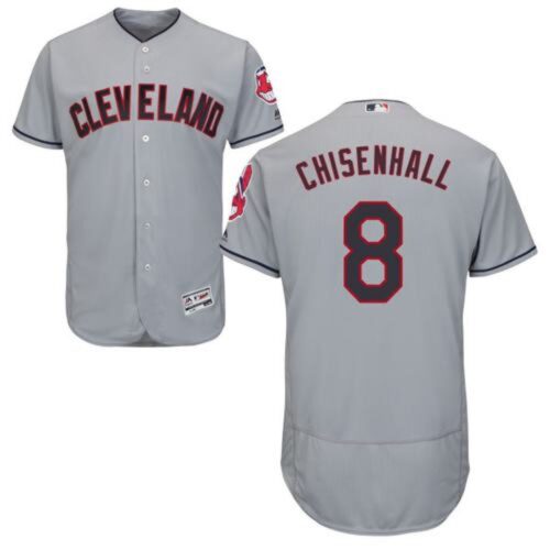 6863474fa9692_1 indians #8 Lonnie Chisenhall Grey Flexbase Authentic Collection Stitched MLB Jersey