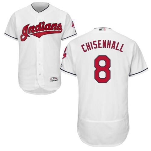 6863475ed38ec_1 indians #8 Lonnie Chisenhall White Flexbase Authentic Collection Stitched MLB Jersey
