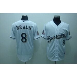 6863479a614c4_1 Brewers #8 Ryan Braun Stitched White MLB Jersey