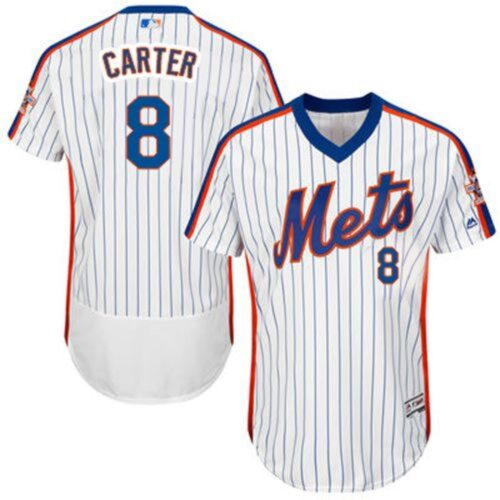 686347af64e32_1 Mets #8 Gary Carter White(Blue Strip) Flexbase Authentic Collection Cooperstown Stitched MLB Jersey