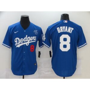 686347dddfdf2_1 Men's Los Angeles Dodgers #8 Kobe Bryant Blue With KB Patch Cool Base Stitched Jersey