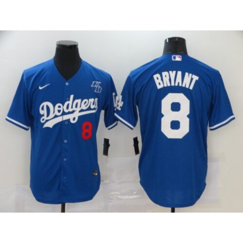 686347dddfdf2_1 Men's Los Angeles Dodgers #8 Kobe Bryant Blue With KB Patch Cool Base Stitched Jersey