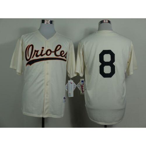 68634805c3387_1 Orioles #8 Cal Ripken Cream 1954 Turn Back The Clock Stitched MLB Jersey