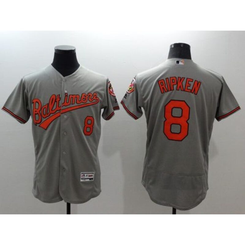 6863480c6cc70_1 Orioles #8 Cal Ripken Grey Flexbase Authentic Collection Stitched MLB Jersey