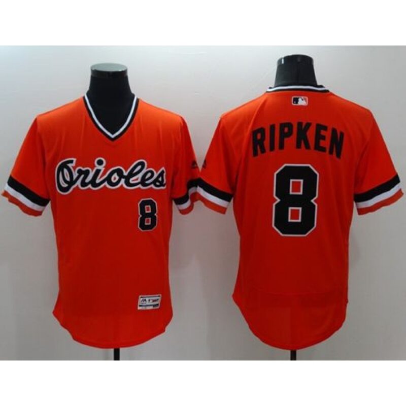 6863481829893_1 Orioles #8 Cal Ripken Orange Flexbase Authentic Collection Cooperstown Stitched MLB Jersey