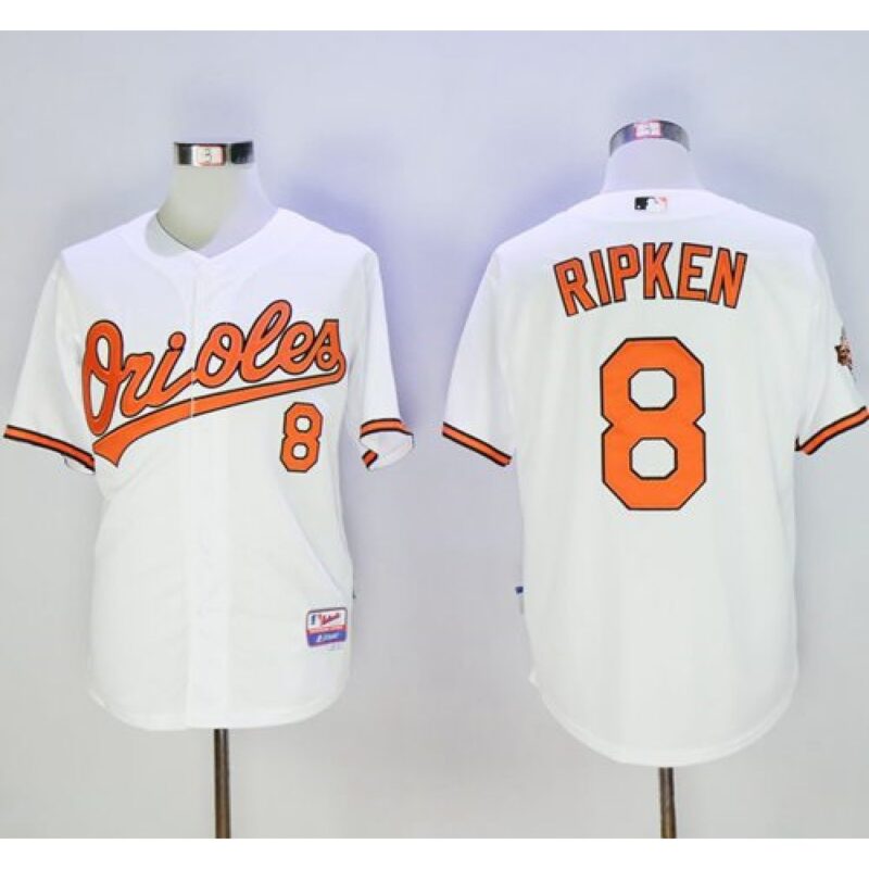 6863482151a4b_1 Orioles #8 Cal Ripken White Cool Base Stitched MLB Jersey
