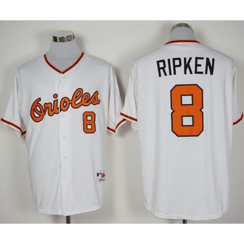 6863482d87ef2_1 Orioles #8 Cal Ripken White 1966 Turn Back The Clock Stitched MLB Jersey