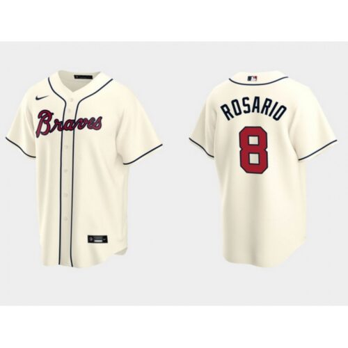 686348338a0b6_1 Men's Atlanta Braves #8 Eddie Rosario Cream Cool Base Stitched Jersey