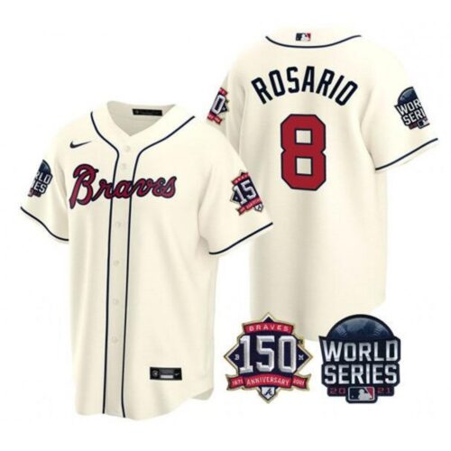 686348369d449_1 Men's Atlanta Braves #8 Eddie Rosario 2021 Cream World Series With 150th Anniversary Patch Cool Base Stitched Jersey