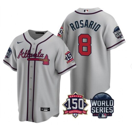 6863483cceb3c_1 Men's Atlanta Braves #8 Eddie Rosario 2021 Gray World Series With 150th Anniversary Patch Cool Base Stitched Jersey
